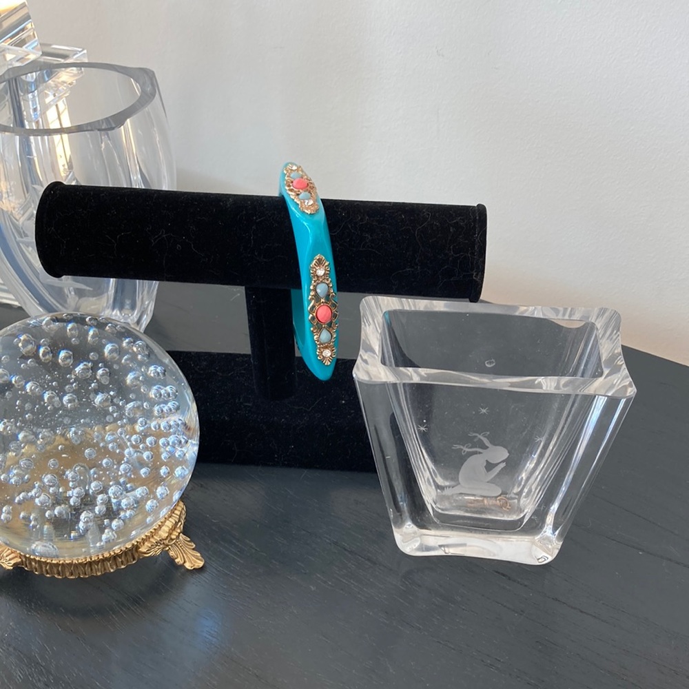 Angular Teal Bangle - Picture 2 of 7